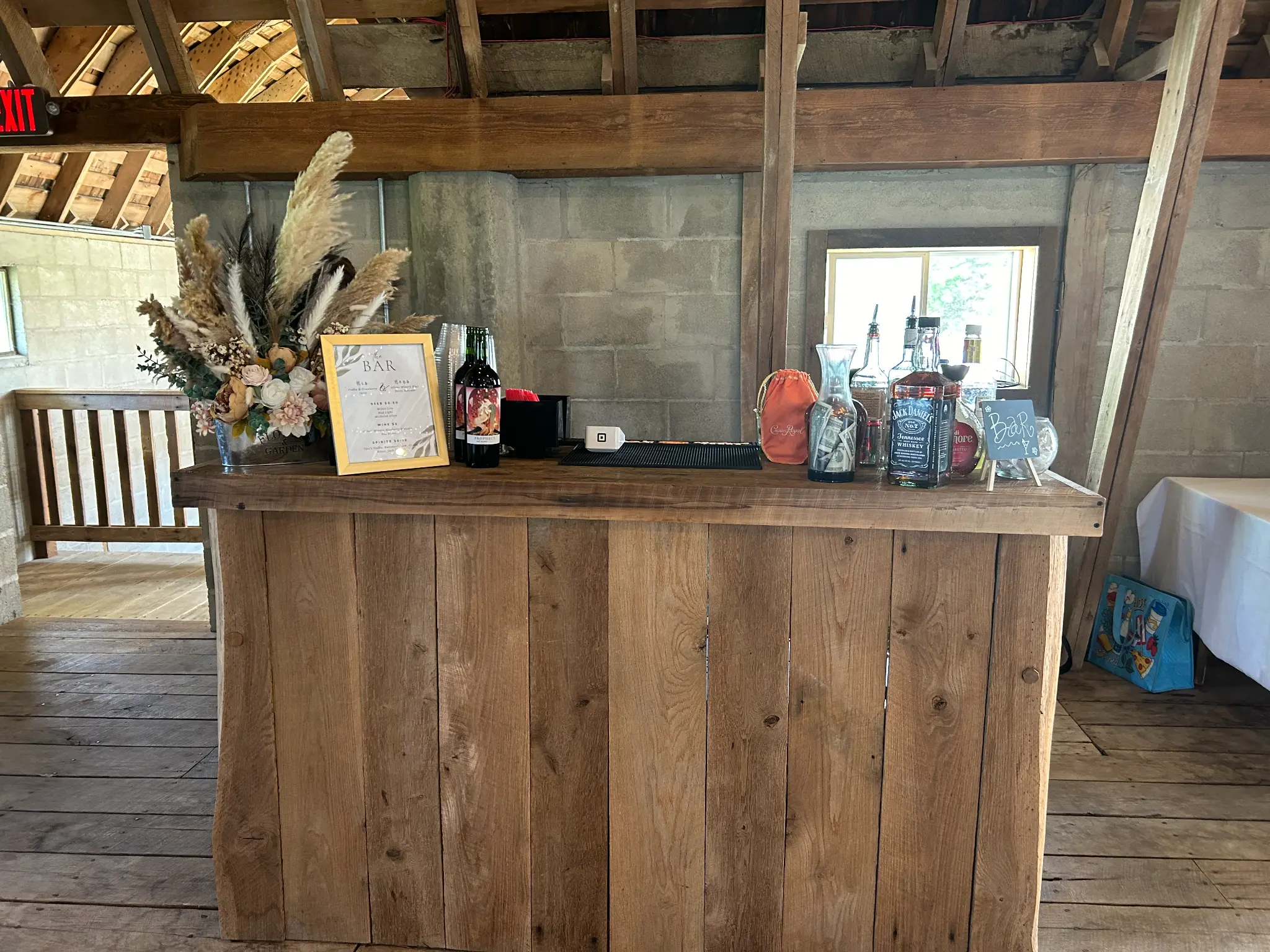 Rustic Wedding Bar Installation